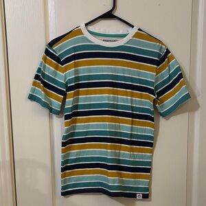 Free Planet Multicolor Striped Short Sleeve Tee